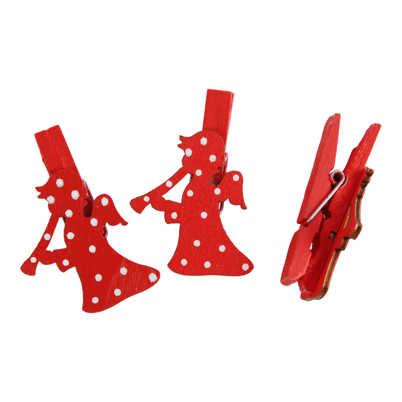 Knijper Kerstengel Rood 1