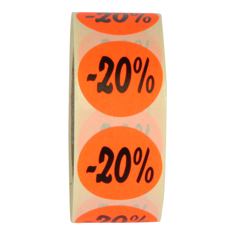 Etiket Rond 27mm Rood 20 procent 1