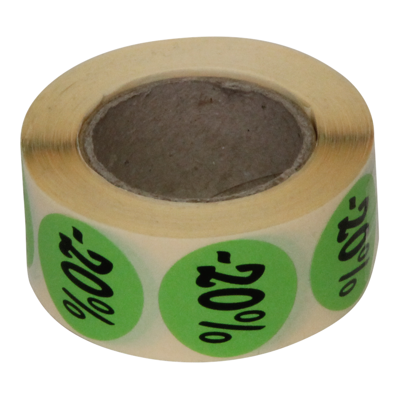Etiket Rond 27mm Groen 20% 1