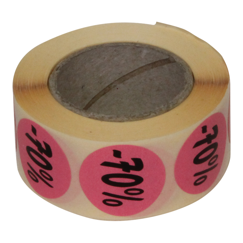 Etiket Rond 27mm Roze 70% 1
