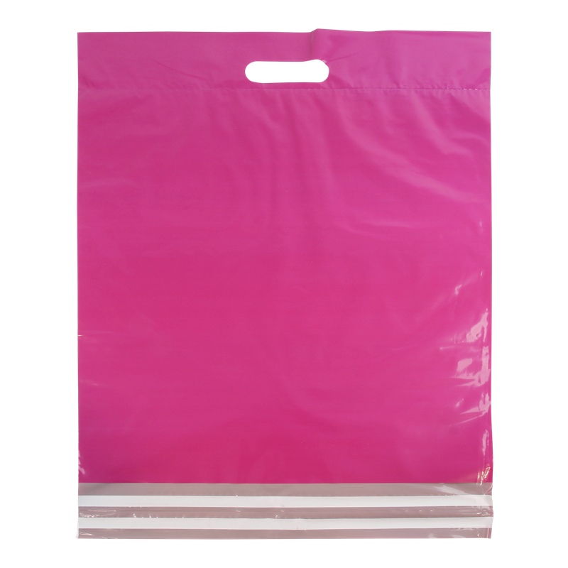 Verzendtas 45x56cm met retourstrip en handvat Fuchsia 1
