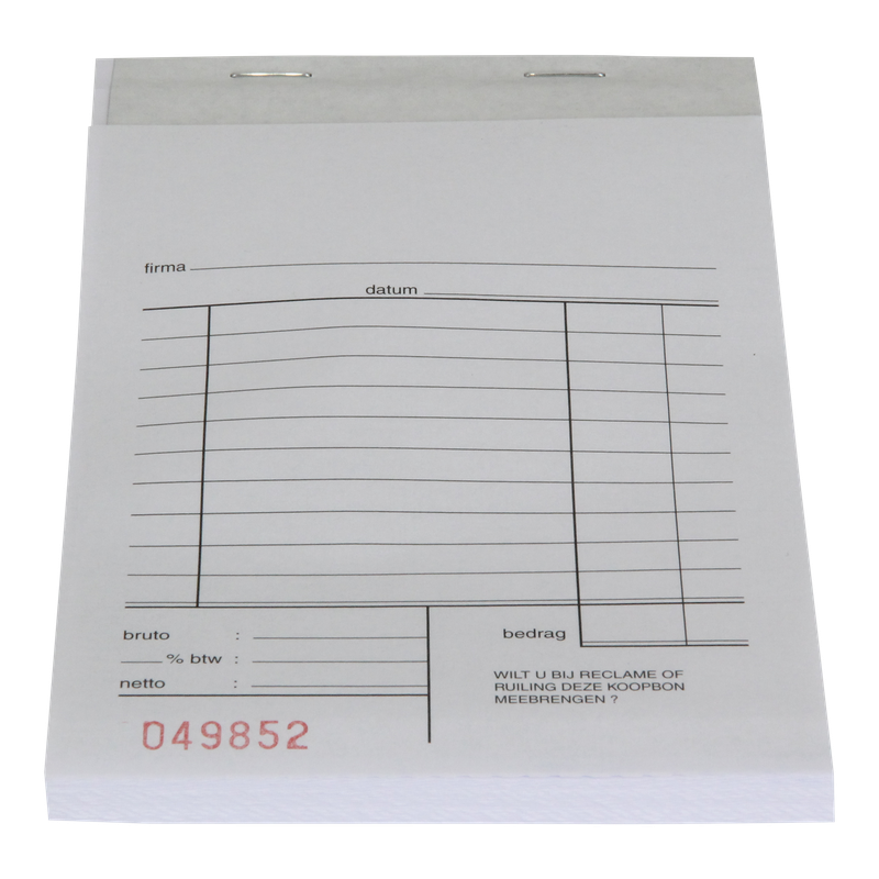 Kassablok NL Duplo carbon 14,6x10cm Wit 1