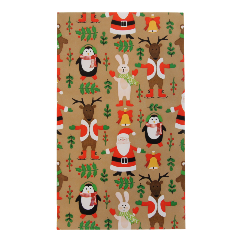 Luxe cadeauzakje 12x19cm Kerstman 1