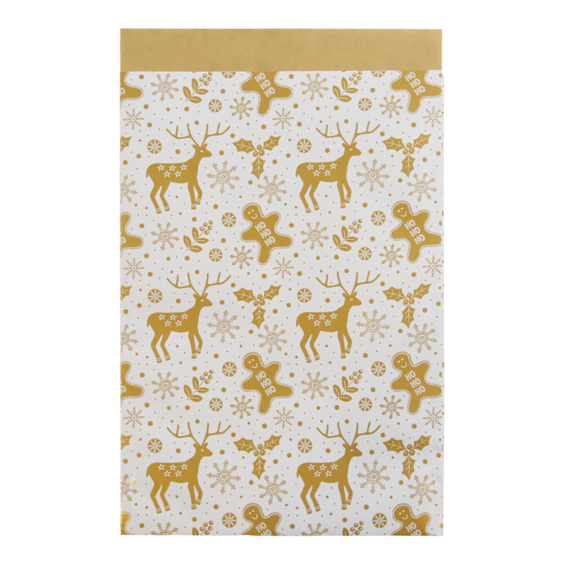 Cadeauzakje 17x25cm Rendier Goud 1