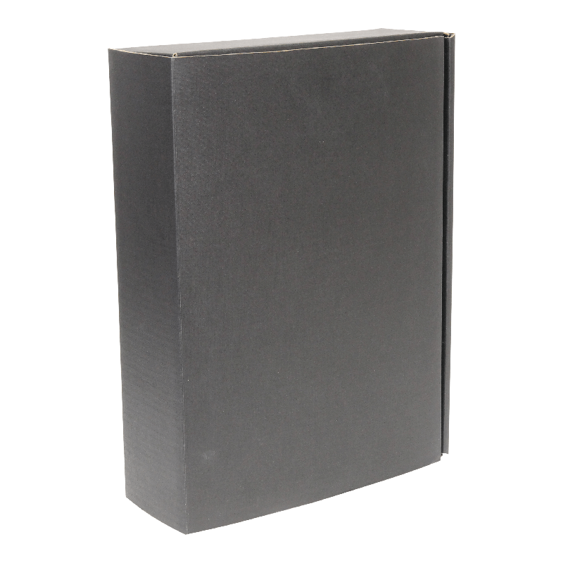 Flesdoos 3 fles Linnenstructuur Zwart 1
