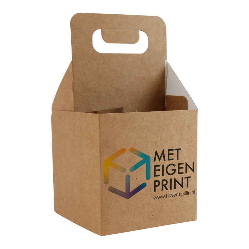 Draagtray Voor 4 flessen bier Met eigen print 1